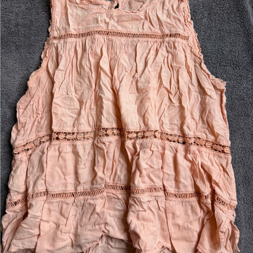 LOFT Peach Ruffle Trim Top